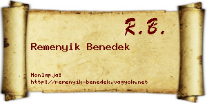 Remenyik Benedek névjegykártya